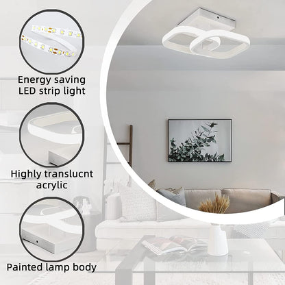 Lustre LED VERTEX Matrix, diamants superposés, cadres métalliques, 11 W, 2 diamants, lumière froide/chaude/neutre 3000K/4000K/6000K, blanc