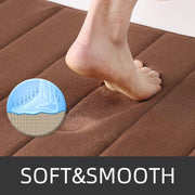 Lot de 3 tapis de bain, 50x40 cm, bleu, antidérapant