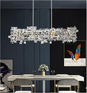 Lustre en cristal RZ-2/780x280GD, 10xE14, 78X28cm, hauteur réglable, or brillant, hauteur réglable, design élégant