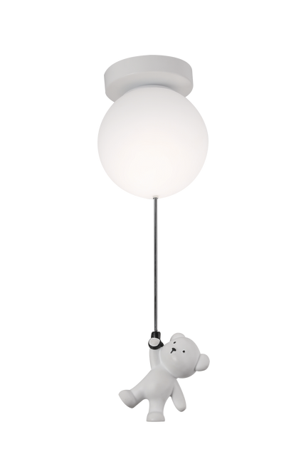 URSULETI Lustre LED Globe 20cm, Hauteur 52cm, 1xE27, Suspendu