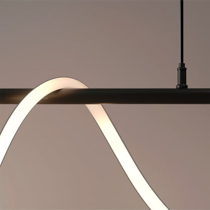 DIVINO Lustre LED avec Tube Flexible en Silicone - 24W, Lumière Orientable, Noir Mat