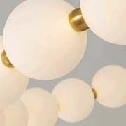 Lustre suspendu LED en acrylique Nova 57W avec télécommande, variable, 3000K/4000K/6000K, doré, métal et acrylique