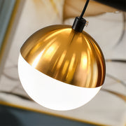 Lustre suspendu LED en acrylique Aurion 29 W avec télécommande, intensité variable, or noir, métal et acrylique