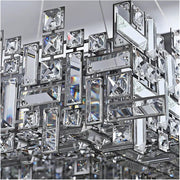 Lustre en cristal RZ-2/500x500GD, 10xE14, diamètre 50 cm, hauteur réglable, or brillant, hauteur réglable, design élégant