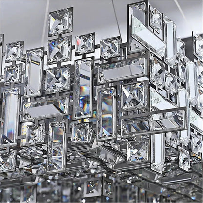 Lustre en cristal RZ-2/500x500GD, 10xE14, diamètre 50 cm, hauteur réglable, or brillant, hauteur réglable, design élégant