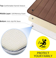 Lot de 3 tapis de bain, 50x40 cm, bleu, antidérapant