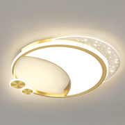 Lustre LED Marco avec télécommande, 51 W, variable, doré, métal, acrylique et verre, 3000K/4000K/6000K