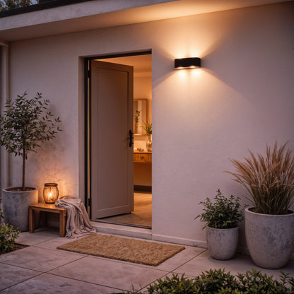 Applique murale d'extérieur LED Ellis, 6 W, 6 sources lumineuses, lumière chaude, noir