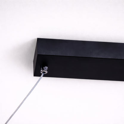 Lustre LED Suspendu avec Télécommande, FLUX, 27W, 116cm, Lumière Froide/Chaude/Neutre 3000K/4000K/6000K, Intensité Variable, Noir, Hauteur Réglable, Métal et Silicone