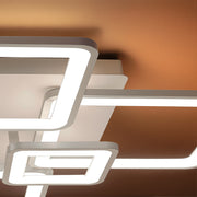 Lustre LED avec télécommande ELLA 119W, 6 carrés, Lumière Froide/Chaude/Neutre, Dimmable, Blanc