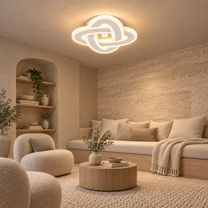 Lustre LED CRINELLA 45W, Diamètre 23cm, Lumière Froide/Chaude/Neutre, Blanc