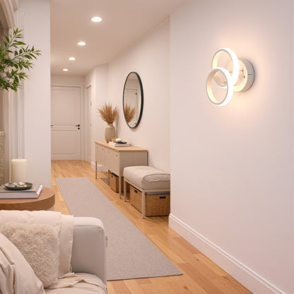 Lustre LED VERTEX CIRCULA 21W, 2 Cercles, Structure en Métal, Lumière Froide/Chaude/Neutre, Blanc