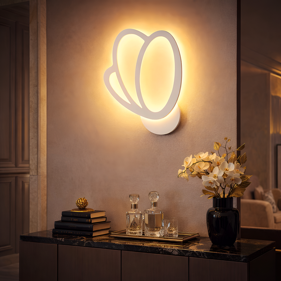 Applique LED Tulip 16W, Lumière Froide/Chaude/Neutre 3000K/4000K/6000K, Blanc, Métal et Acrylique