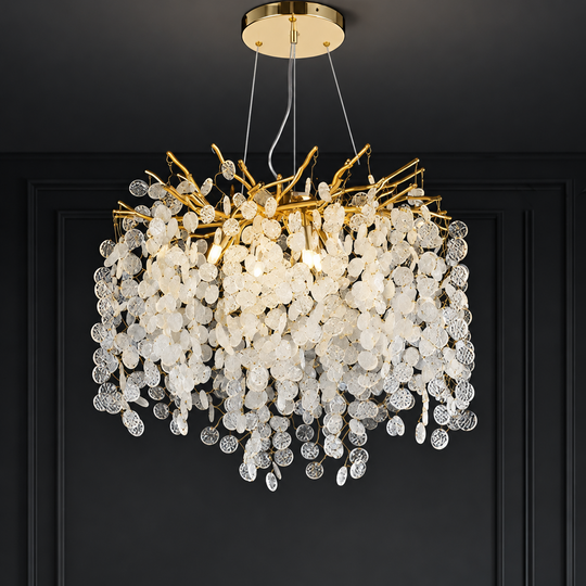 Lustre en cristal WALTZ Serenade, 6xG9, doré, 40 cm, lustres en cristal à hauteur réglable Titre par défaut Alessandro Design