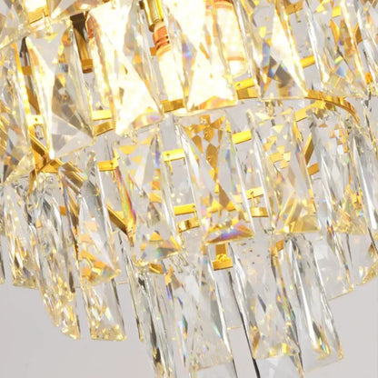 Lustre en cristal VERSAILLES Elegance 7x E14, diamètre 49cm, doré brillant et blanc, hauteur réglable