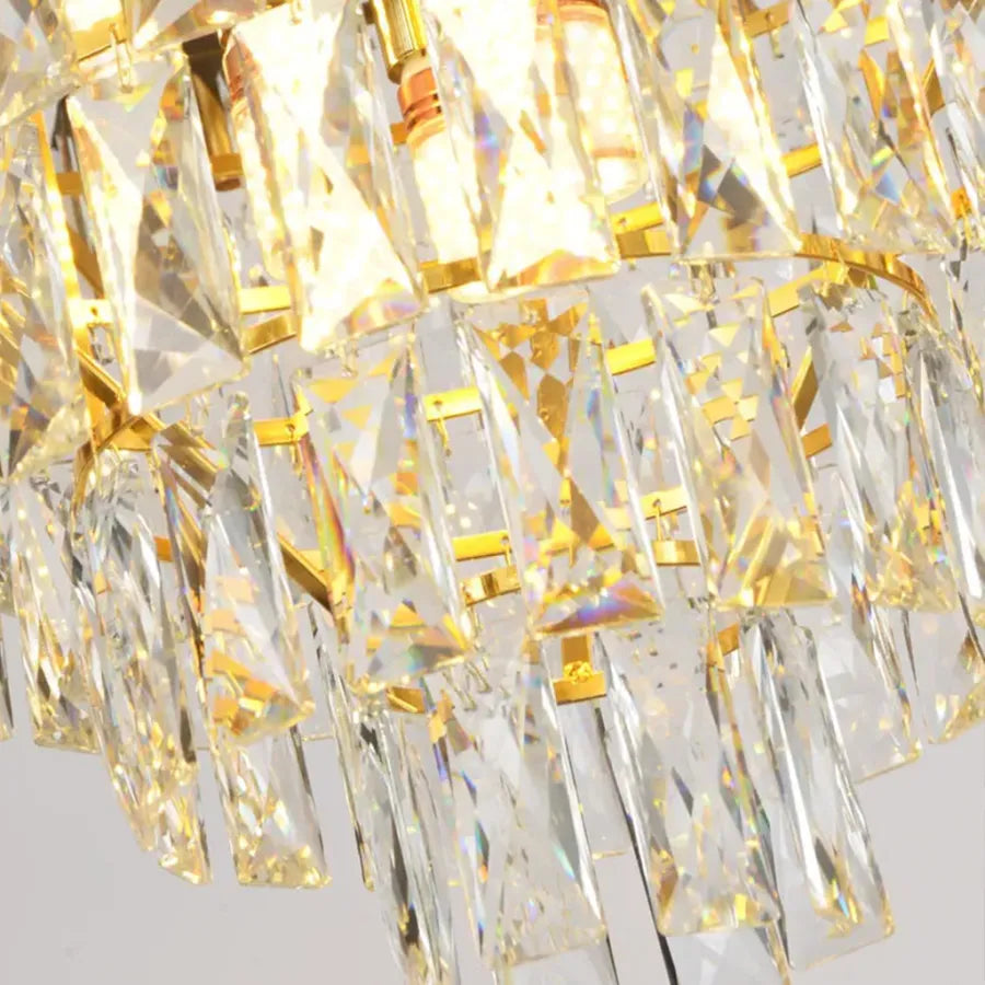 Lustre en cristal VERSAILLES Elegance 7x E14, diamètre 49cm, doré brillant et blanc, hauteur réglable