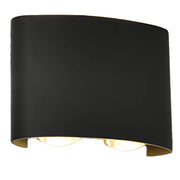 Applique murale LED extérieure et intérieure, 4 Sources x 1W, IP65, ABS, Noir, 3000K