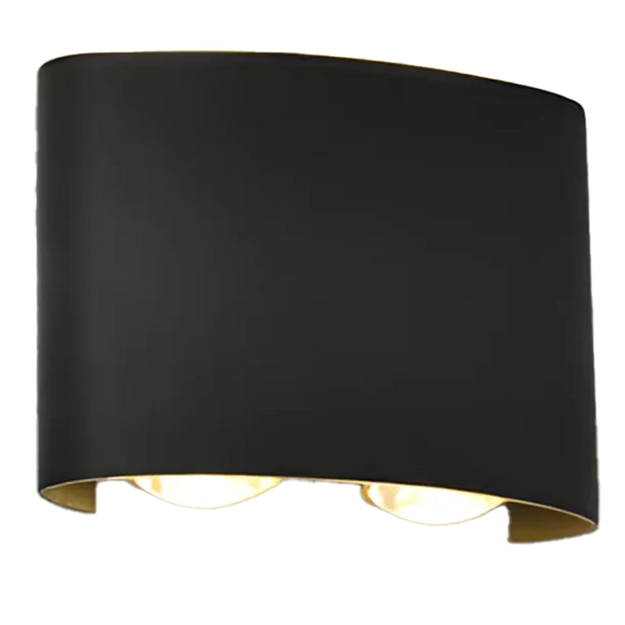 Applique murale LED extérieure et intérieure, 4 Sources x 1W, IP65, ABS, Noir, 3000K