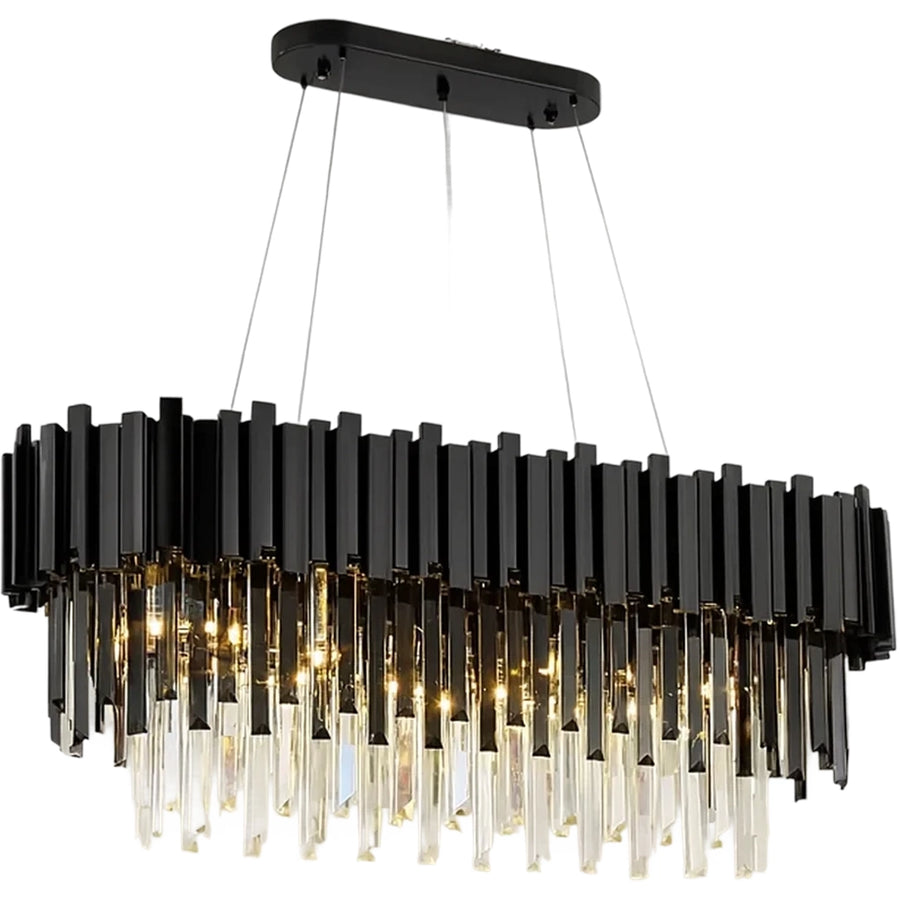 Lustre en cristal BLOIS Eleganza 10xE14, diamètre 75cm, noir, hauteur réglable