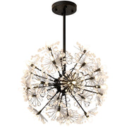 PETERHOF Lustre en cristal Elegance, Ø50cm, 18x G4, Diamètre 49cm, Noir