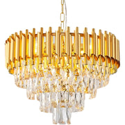 VERSAILLES Lustre Cristal Elégance 8x E14, Diamètre 50cm, Doré, Hauteur réglable