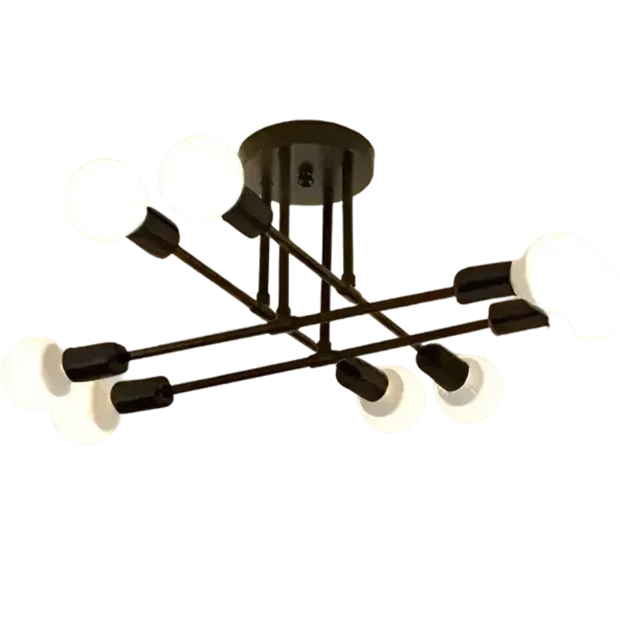Lustra Clasica Modernist Octa, 8x E27, Negru, Design Modern, Metal, Fara Abajur Lustre Industrial Default Title Alessandro Design