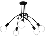 Lustra Modernist Penta 5, 5x E27, Negru, Design Modern Lustre Industrial Default Title Alessandro Design