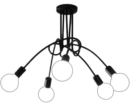 Lustra Modernist Penta 5, 5x E27, Negru, Design Modern Lustre Industrial Default Title Alessandro Design