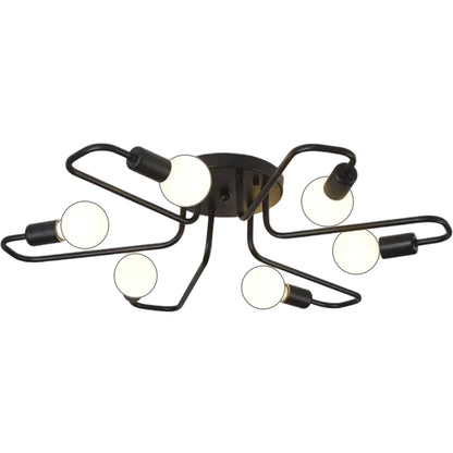 Lustra MODERNIST Hexa 6, 6x E27, Negru, Design Modern Lustre Industrial Default Title Alessandro Design