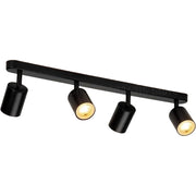 Lustre classique moderne, LC500/4BK avec projecteur linéaire, 4XGU10, métal, noir, ampoules non incluses
