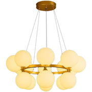 Lustre de chambre LOFT, 15x G9, or blanc, métal, hauteur réglable, moderne