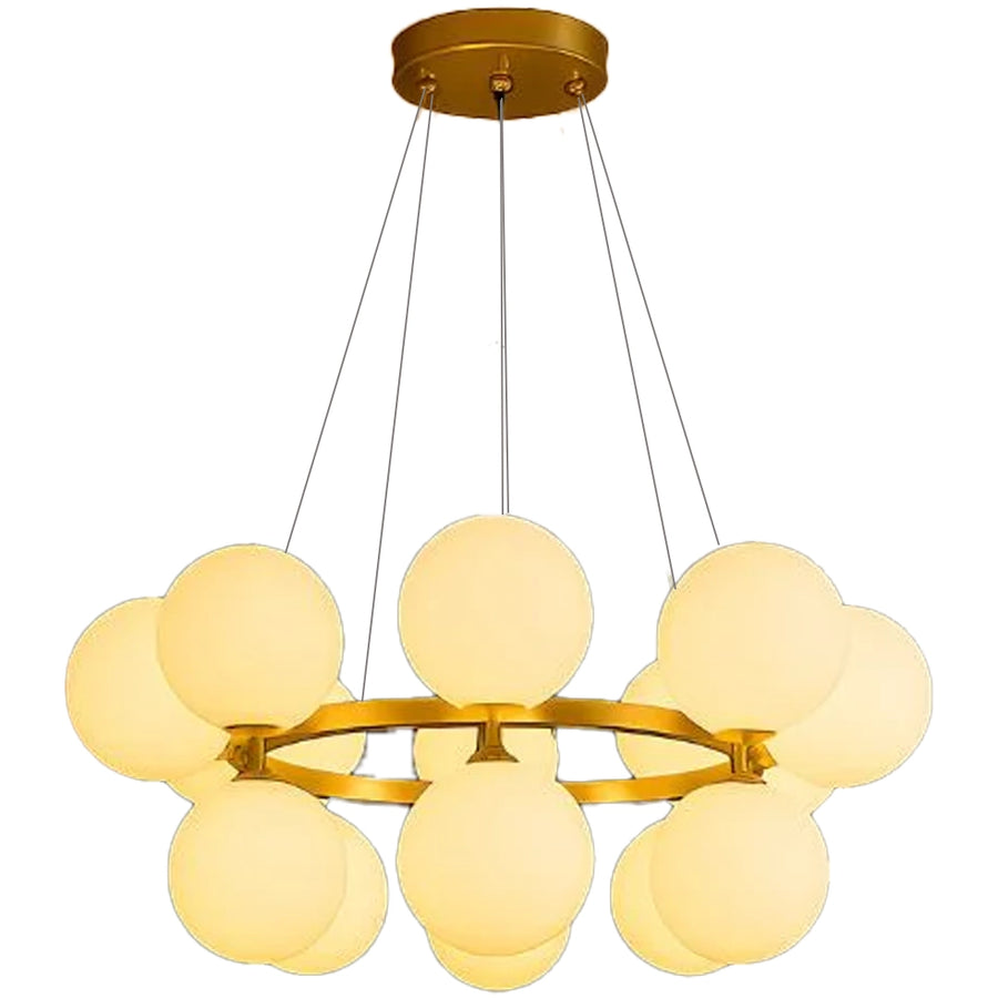Lustre de chambre LOFT, 15x G9, or blanc, métal, hauteur réglable, moderne