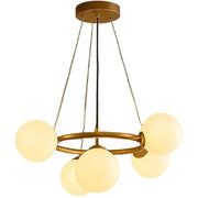 Lustre de chambre LOFT, 5x G9, or blanc, métal, hauteur réglable, moderne