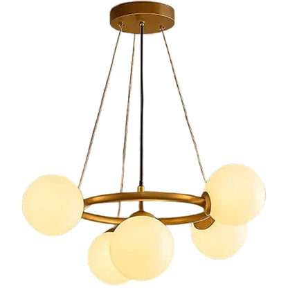 Lustre de chambre LOFT, 5x G9, or blanc, métal, hauteur réglable, moderne