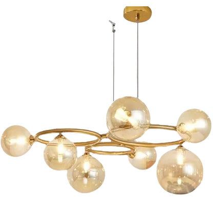 Lustra VENERE Luce, 3 Cercuri, 7xG9, Auriu, Metal , Inaltime Reglabila Lustre Moderne Default Title Alessandro Design