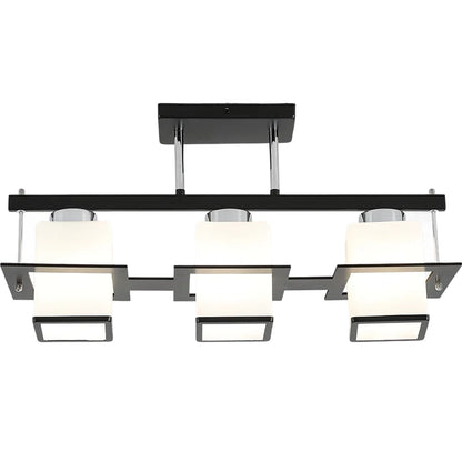 Lustre classique Aramis avec abat-jour carré en bois 3x E27 gris noir