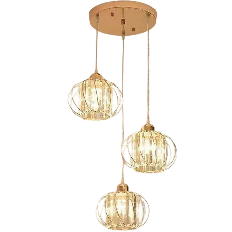 Lustre Monica LC910/3RGD, 3 X E27, Or, Métal et Verre