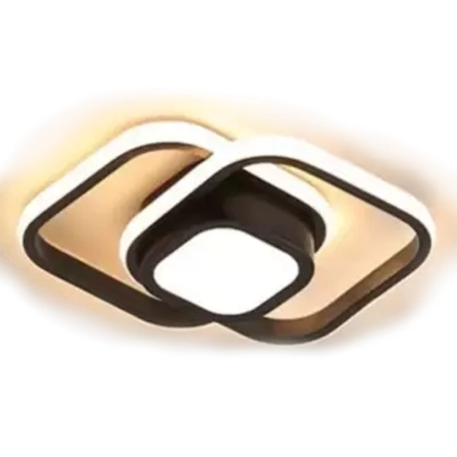 Lustre LED DUOFORM, 21W, 3 carrés, Lumière froide/chaude/neutre, Noir