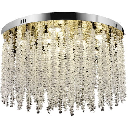 Lustre LED en cristal LLC215/400WH rond, 22 W, lumière froide/chaude/neutre, cristal, doré