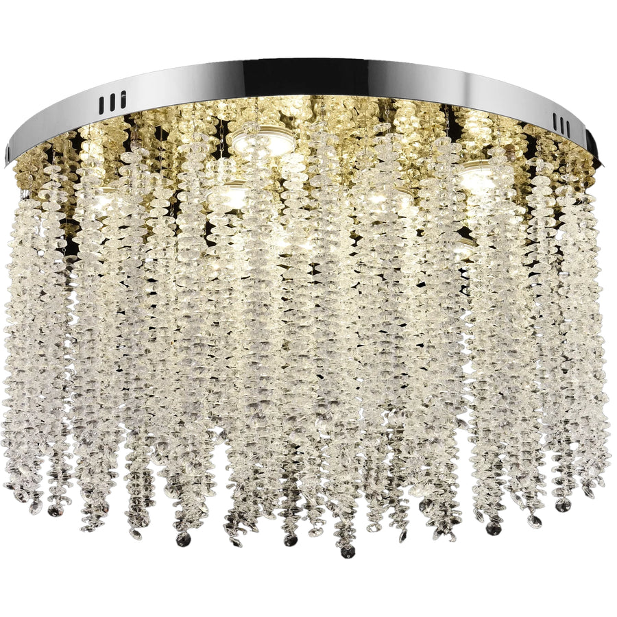 Lustre LED en cristal LLC215/400WH rond, 22 W, lumière froide/chaude/neutre, cristal, doré