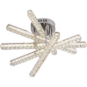 Lustre LED avec télécommande LUELLA 79W 5 Éléments, Linéaire, Lumière Froide/Chaude/Neutre, Gradable, Argent