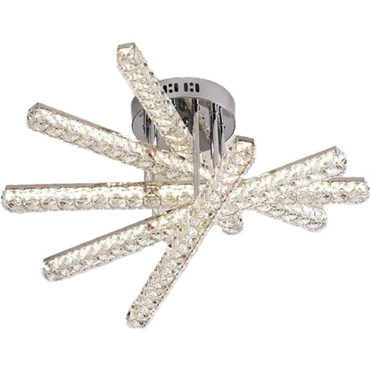 Lustre LED avec télécommande LUELLA 79W 5 Éléments, Linéaire, Lumière Froide/Chaude/Neutre, Gradable, Argent