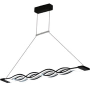 Lustre LED suspendu avec télécommande WAVE 89W, Linéaire, Lumière Froide/Chaude/Neutre, Dimmable, Noir, Hauteur Réglable