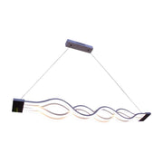 Lustre LED suspendu avec télécommande WAVE 89W, Linéaire, Lumière Froide/Chaude/Neutre, Dimmable, Blanc, Hauteur Réglable