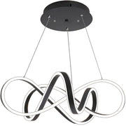Lustre LED suspendu avec télécommande INFINITY HALO 69W, Lumière Froide/Chaude/Neutre, Dimmable, Noir, Hauteur Réglable