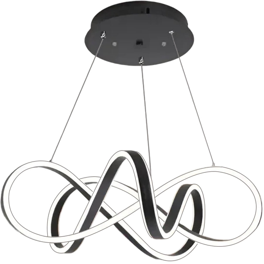 Lustre LED suspendu avec télécommande INFINITY HALO 69W, Lumière Froide/Chaude/Neutre, Dimmable, Noir, Hauteur Réglable