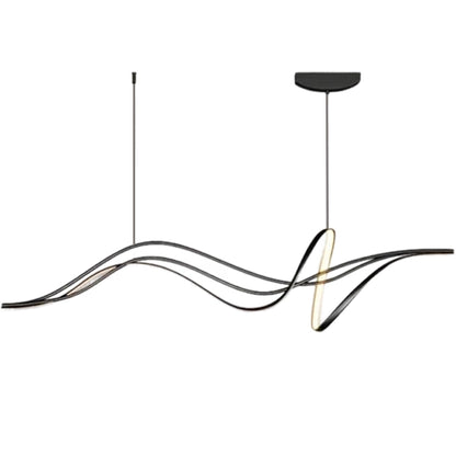 Lustre LED suspendu avec télécommande LIBRE, 42W, Lumière Froide/Chaude/Neutre, Dimmable, Noir, Hauteur Réglable