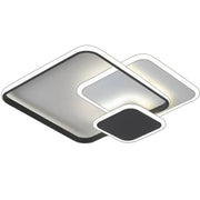 Lustre LED avec télécommande ANEMONA 71W, 3 Carrés, Lumière Froid/Chaud/Neutre, Dimmable, Noir