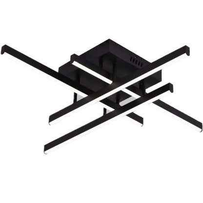 Lustre LED avec télécommande LINEX, 52W, 4 éléments, Linéaire, Lumière Froide/Chaude/Neutre, Gradable, Noir