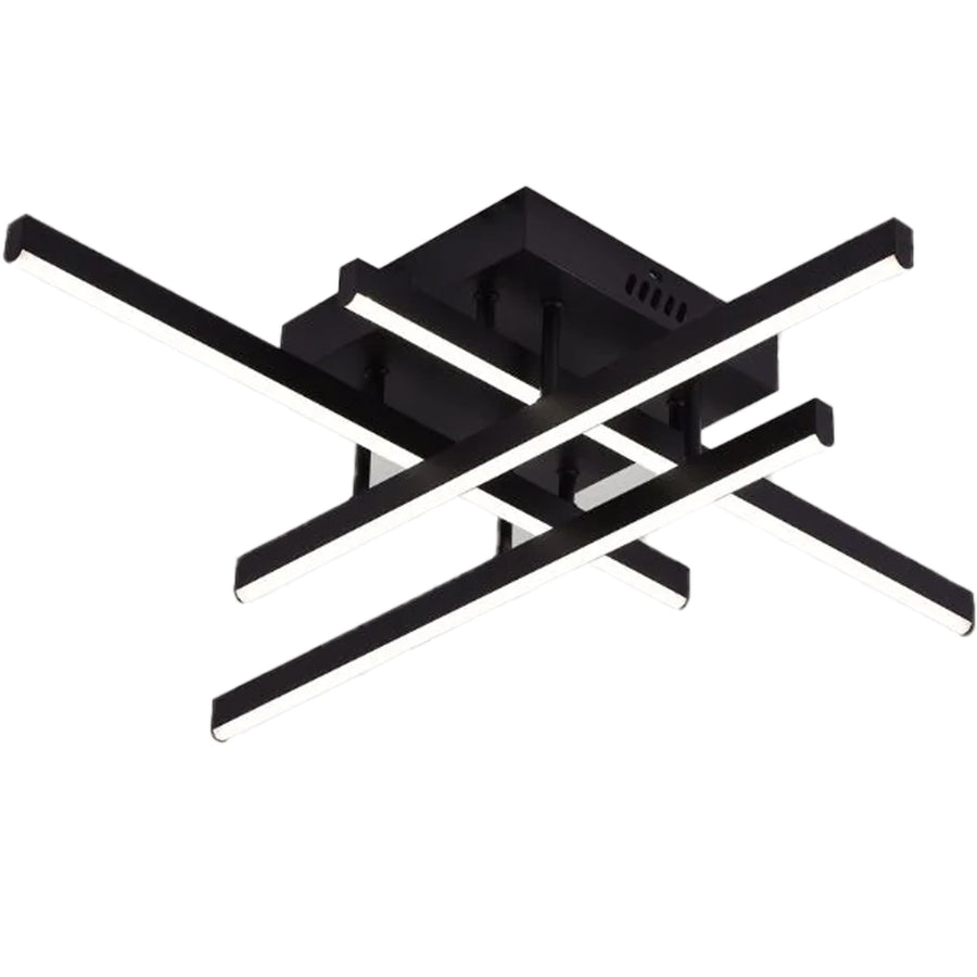 Lustre LED avec télécommande LINEX, 52W, 4 éléments, Linéaire, Lumière Froide/Chaude/Neutre, Gradable, Noir